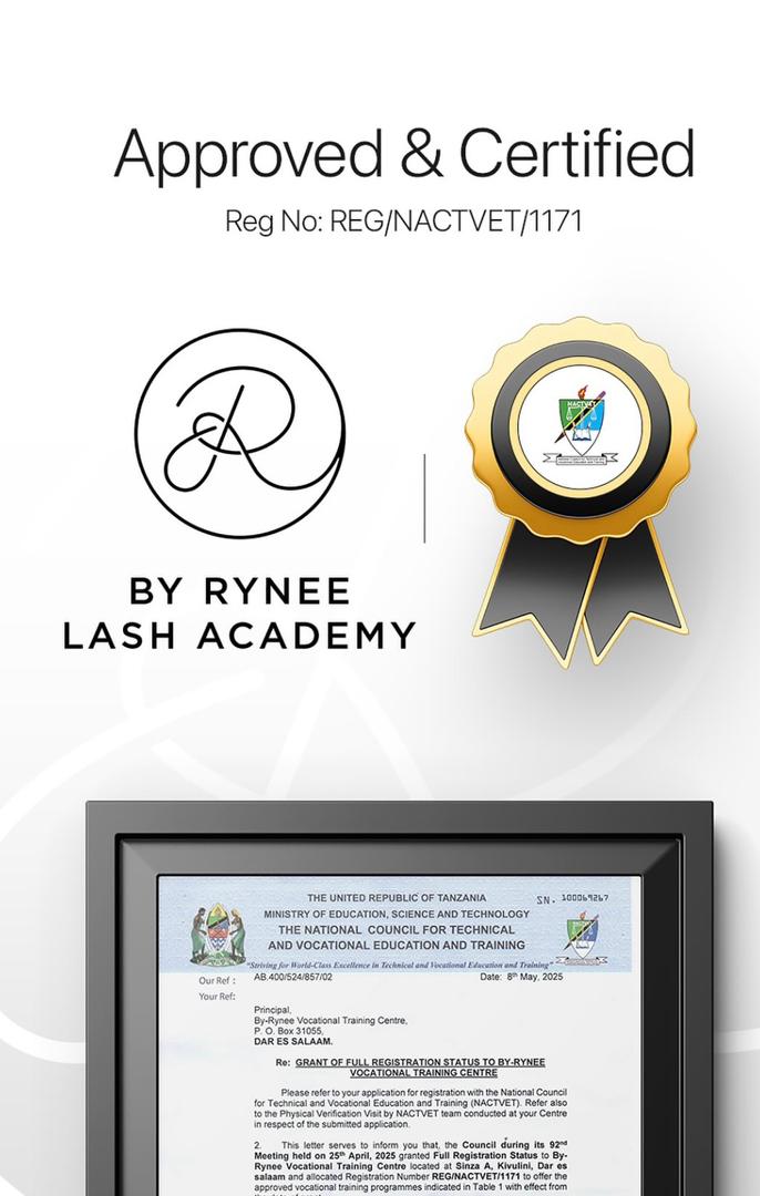 By Rynee Lash Academy NACTVET certification